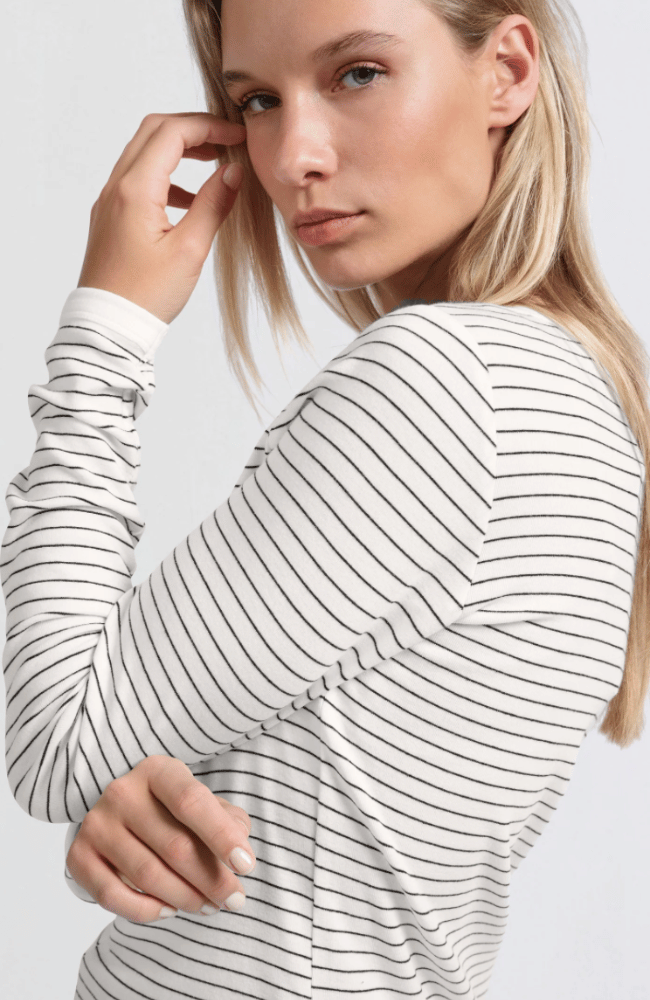 STRIPED LONG SLEEVE TOP-YAYA-FLOW by nicole