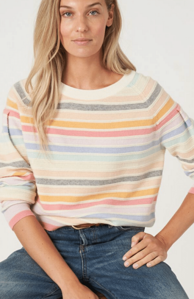 STRIPED ORGANIC CASHMERE - MANGO-REPEAT-FLOW by nicole