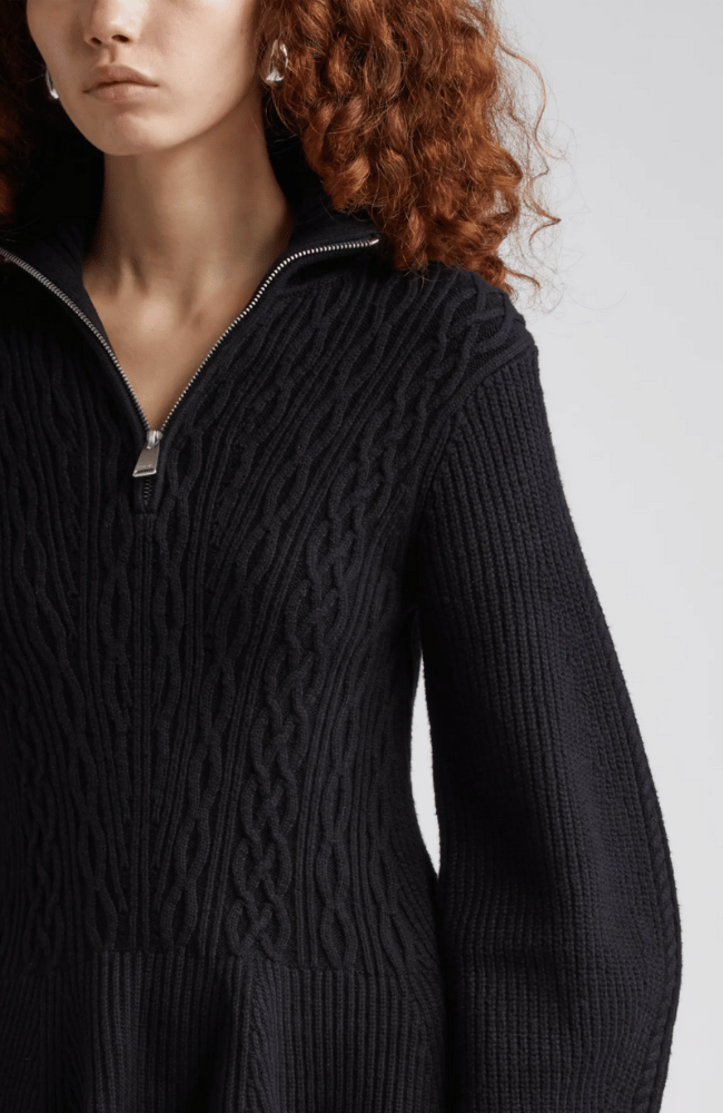 SUSANNA PEPLUM POLO KNIT in BLACK-SIMKHAI-FLOW by nicole