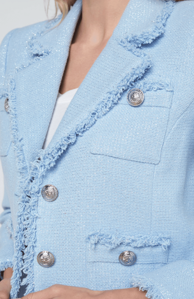 SYLVIA COLLARD JACKET PALE BLUE SILVER-L&#39; AGENCE-FLOW by nicole