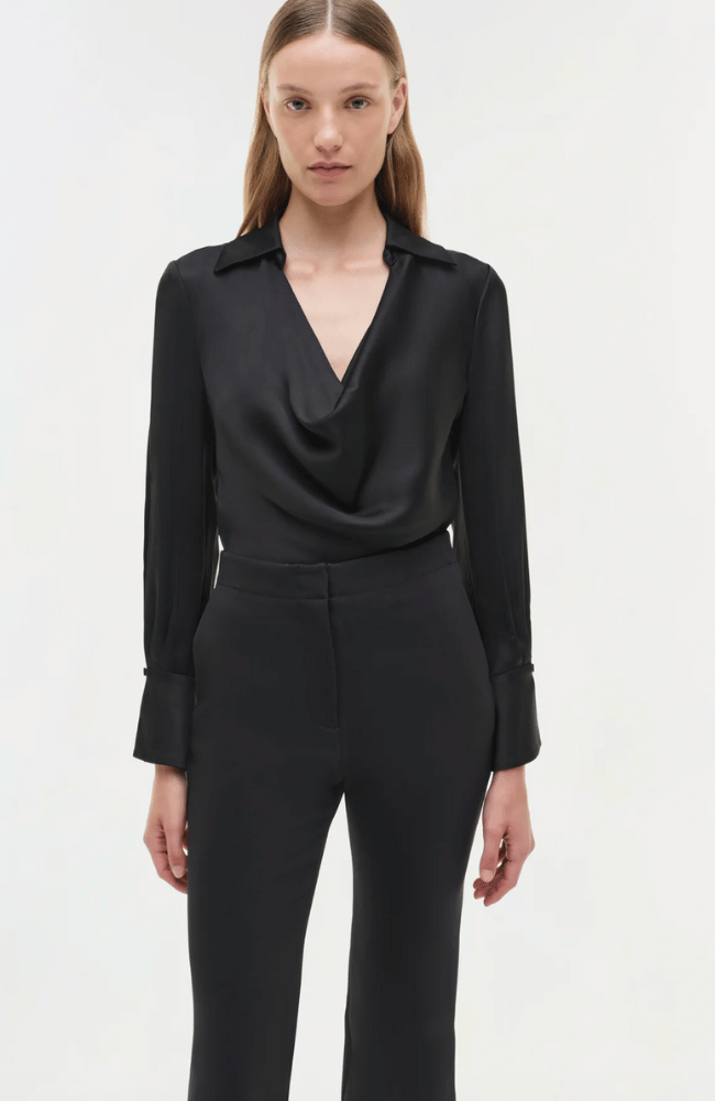 SYMONE SATIN TOP in BLACK-SIMKHAI-FLOW by nicole