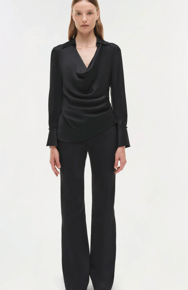 SYMONE SATIN TOP in BLACK-SIMKHAI-FLOW by nicole