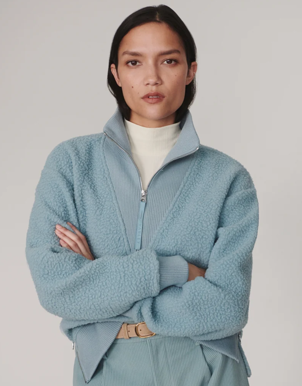 JAYLIN HALF ZIP FLEECE in TOURMALINE-VARLEY-FLOW BY NICOLE CANADA