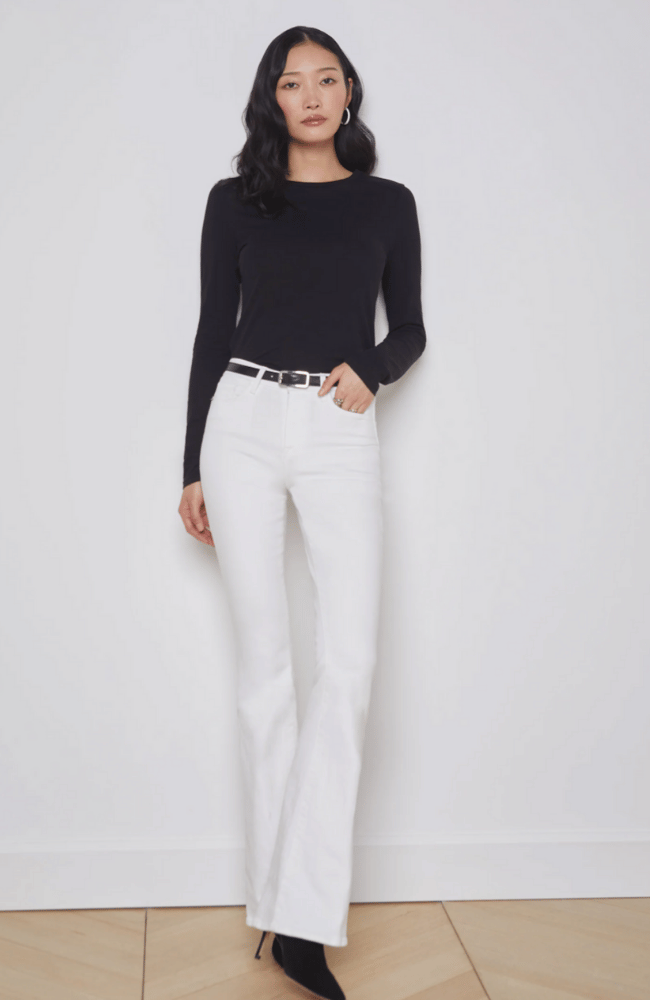 TESS CREWNECK in BLACK-L&#39;AGENCE-FLOW by nicole