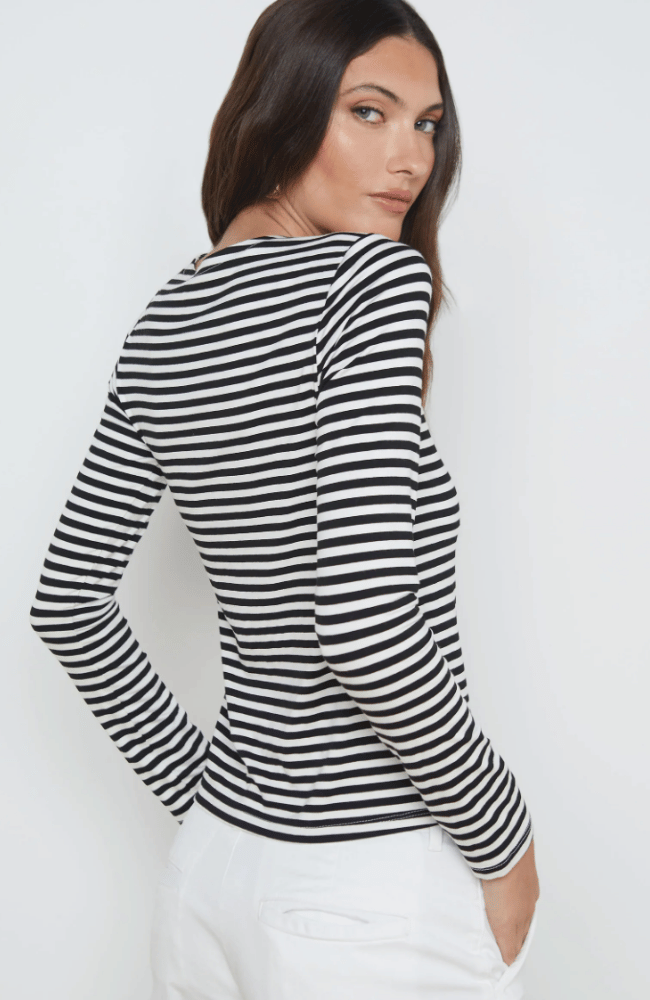 TESS CREWNECK in STRIPE-L'AGENCE-FLOW by nicole
