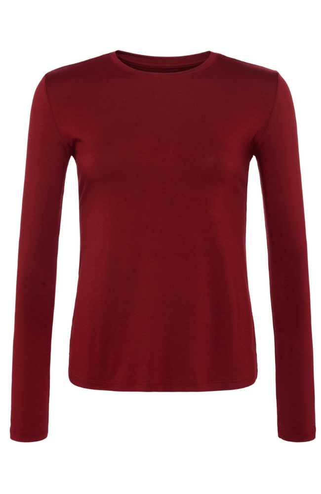 TESS LONG SLEEVE CREW in SYRAH-L&#39; AGENCE-FLOW by nicole