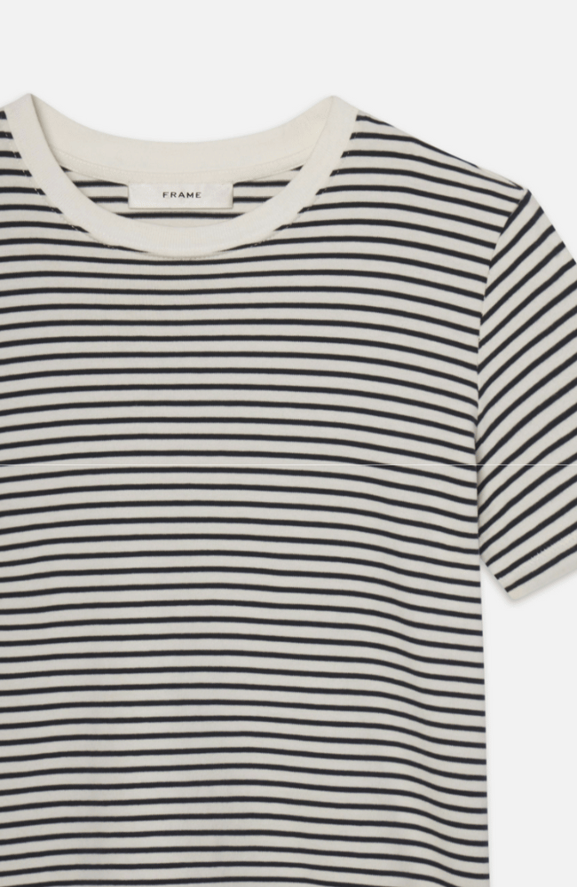 THE BABY TEE in NAVY MULTI-FRAME-FLOW by nicole