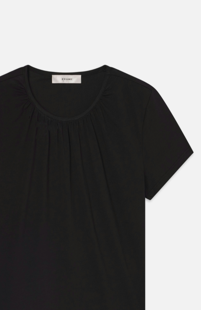THE GATHERED TEE - BLACK-FRAME-FLOW by nicole
