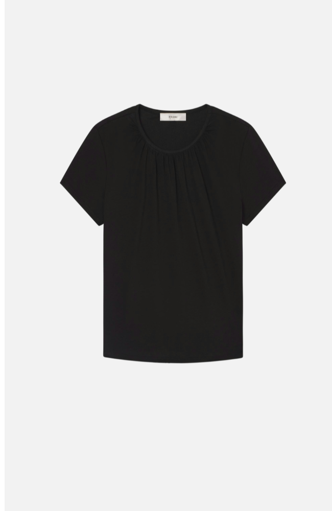 THE GATHERED TEE - BLACK-FRAME-FLOW by nicole