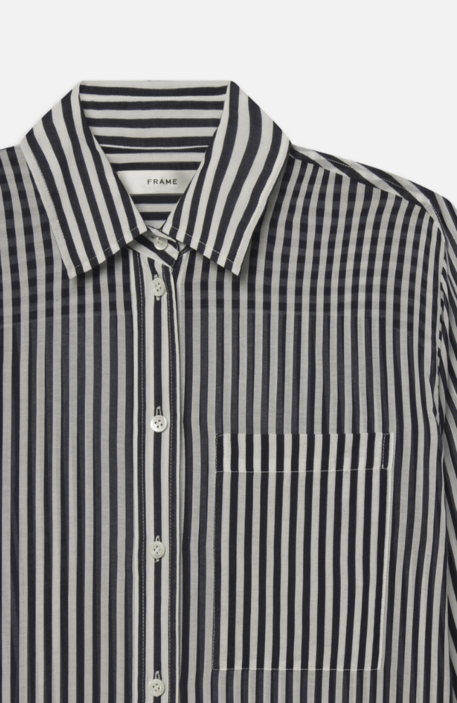 THE OVERSHIZED POCKET SHIRT - NAVY MULTI-FRAME-FLOW by nicole