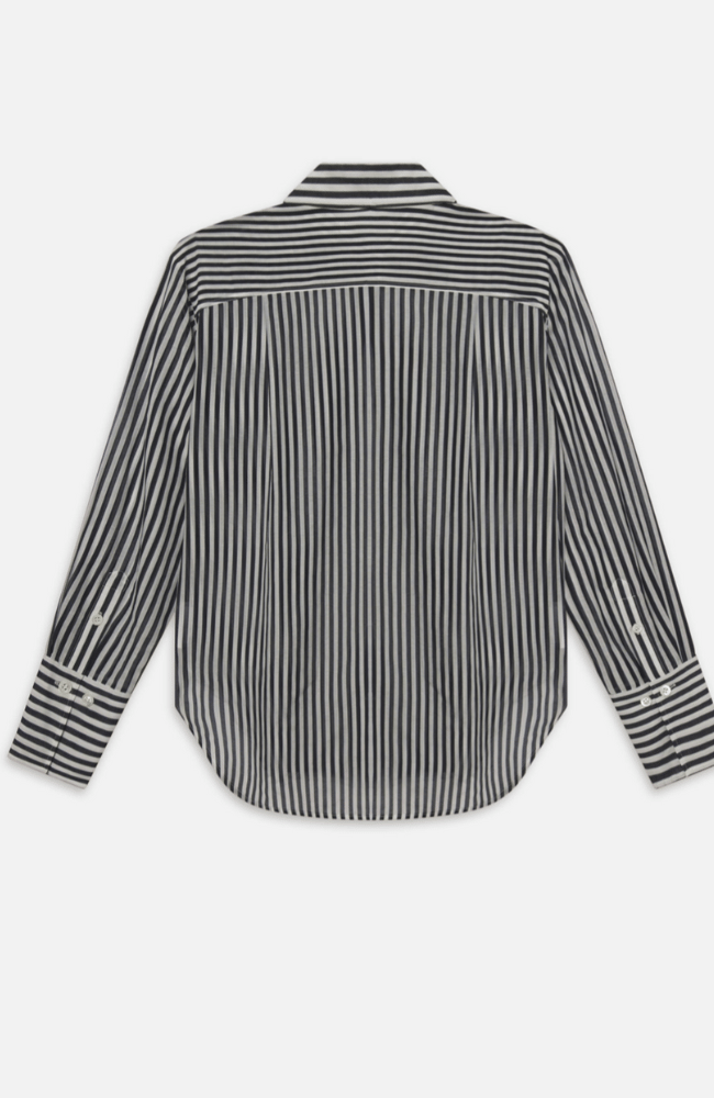 THE OVERSHIZED POCKET SHIRT - NAVY MULTI-FRAME-FLOW by nicole