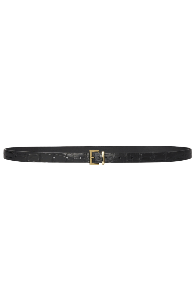 THE PETITE CROC BELT in BLACK-FRAME-FLOW by nicole