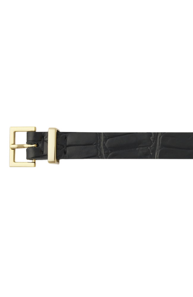 THE PETITE CROC BELT in BLACK-FRAME-FLOW by nicole