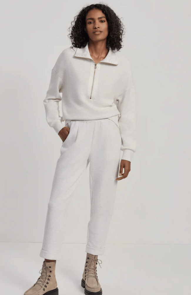 THE ROLLED CUFF PANT 25&quot; - IVORY MARL-Varley-FLOW by nicole