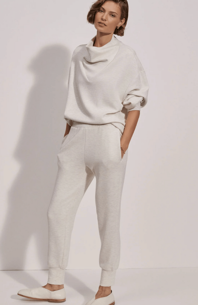 THE SLIM CUFF PANT 25 - IVORY MARL-Varley-FLOW by nicole