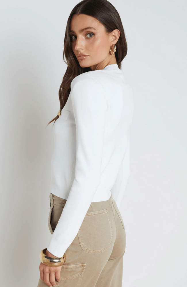 TOULOUSE CARDIGAN in IVORY-L&#39;AGENCE-FLOW by nicole