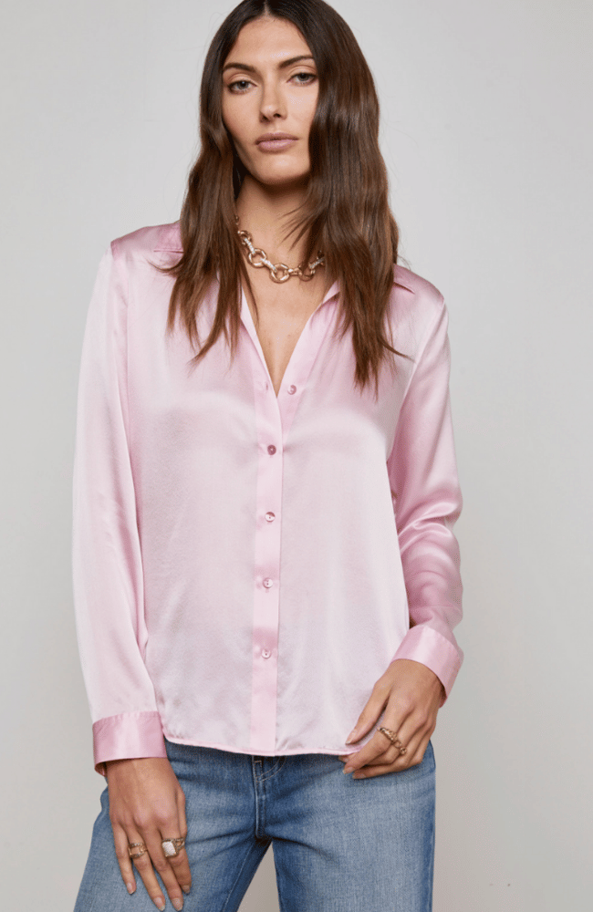 TYLER BLOUSE in BLUSH-L&#39;AGENCE-FLOW by nicole