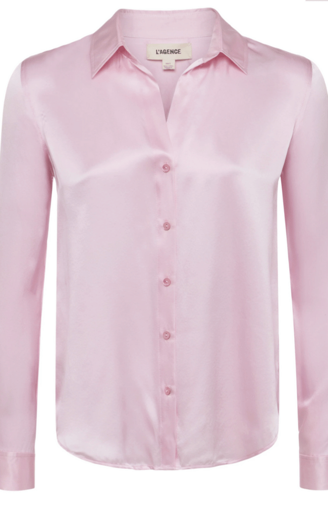 TYLER BLOUSE in BLUSH-L&#39;AGENCE-FLOW by nicole