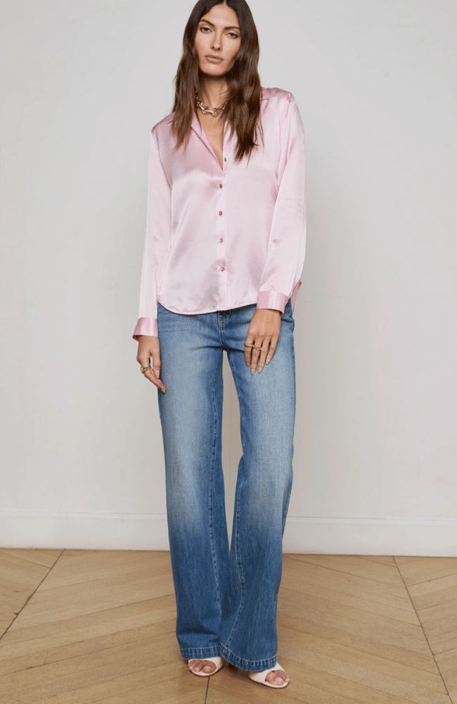TYLER BLOUSE in BLUSH-L&#39;AGENCE-FLOW by nicole