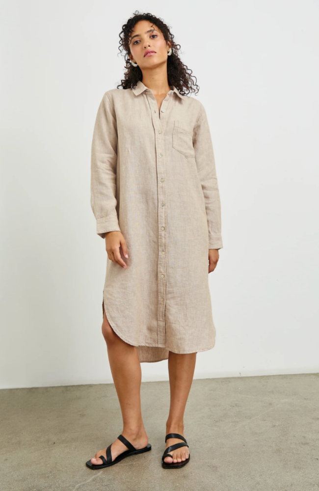 VAL DRESS in HEATHERED FLAX-RAILS-FLOW by nicole