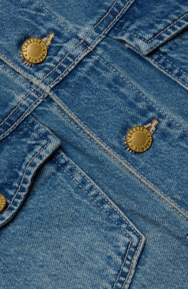 VIANNEY HI-LO CROP DENIM JACKET in FARGO-L&#39;AGENCE-FLOW by nicole