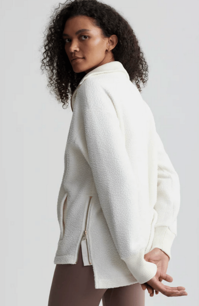 WALLACE HALF ZIP FLEECE - EGRET-Varley-FLOW by nicole