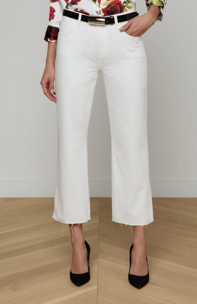 WANDA HIGH RISE CROP in BLANC-L'AGENCE-FLOW by nicole