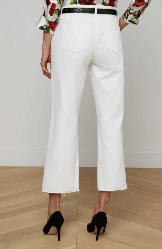 WANDA HIGH RISE CROP in BLANC-L'AGENCE-FLOW by nicole