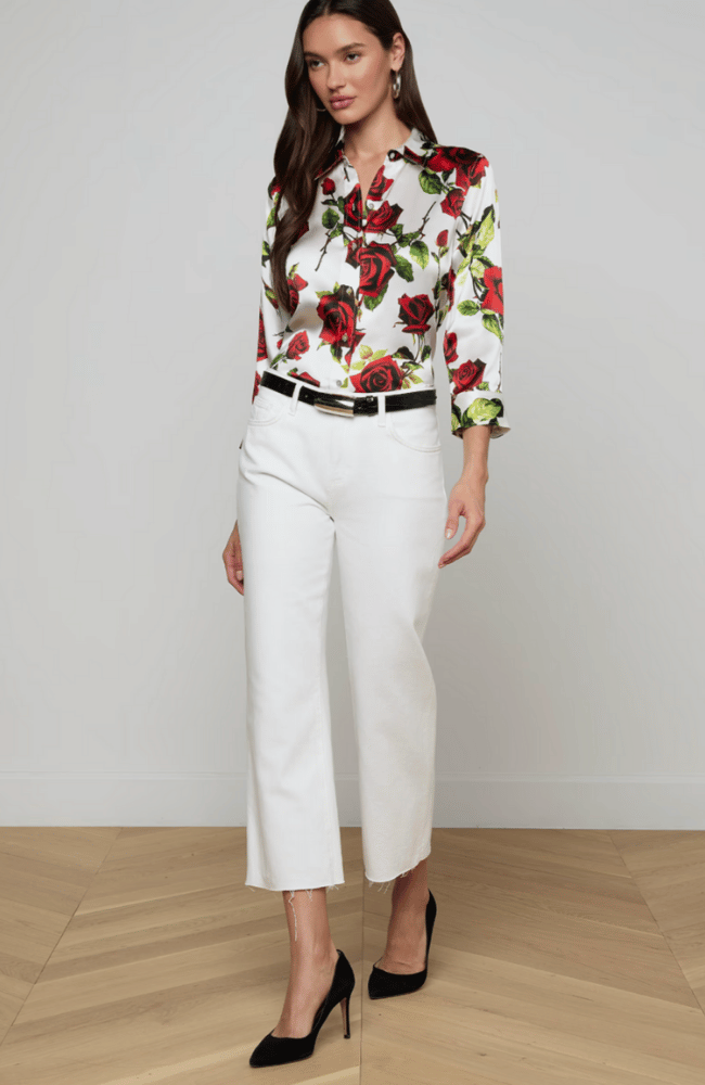 WANDA HIGH RISE CROP in BLANC-L'AGENCE-FLOW by nicole