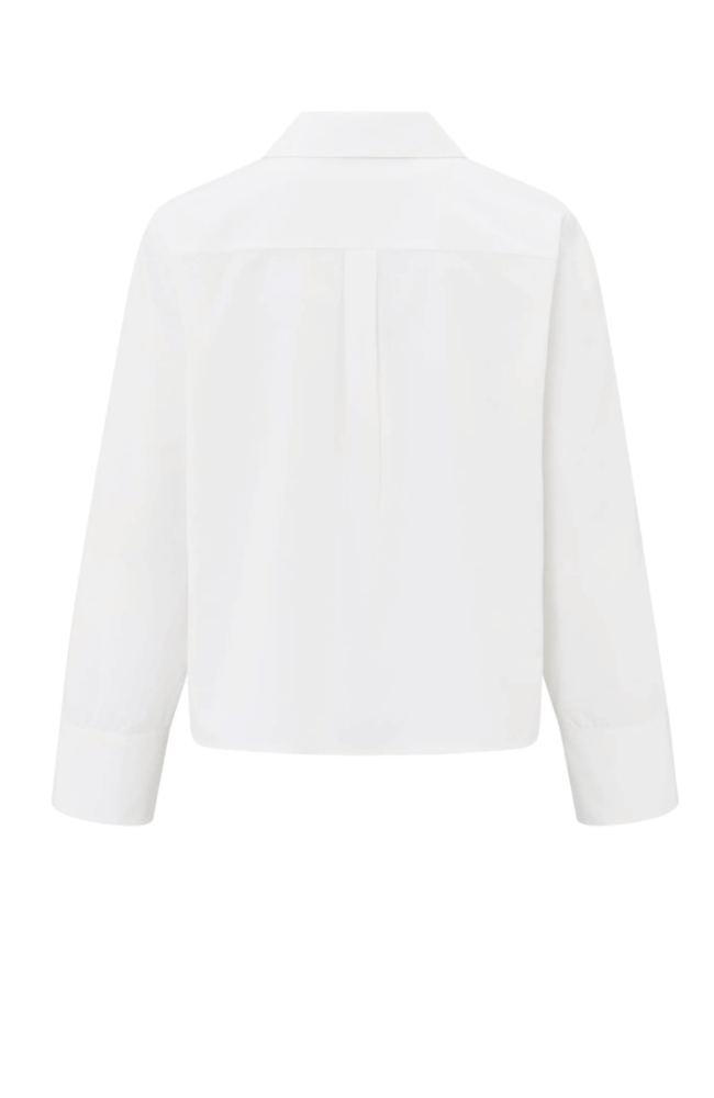 WHITE BLOUSE with BUTTON DETAIL-YAYA-FLOW by nicole