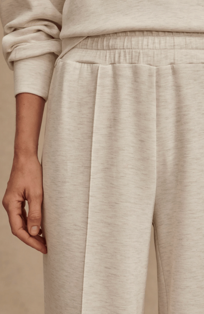 WIDE LEG PANT 30" in IVORY MARL-Varley-FLOW by nicole