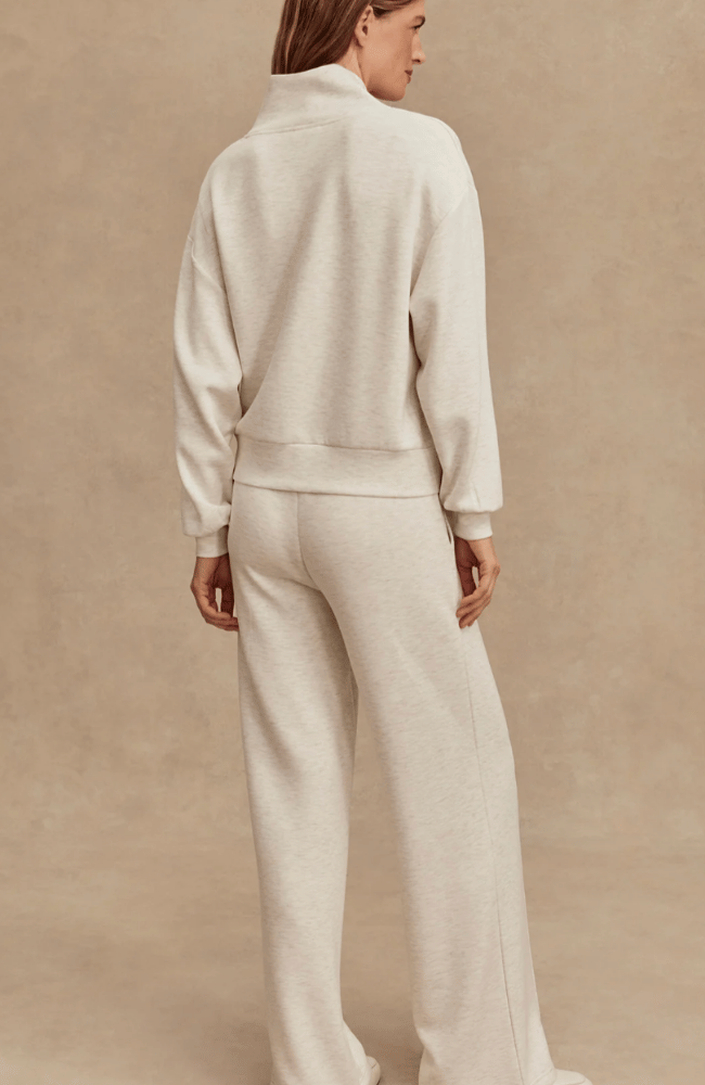 WIDE LEG PANT 30" in IVORY MARL-Varley-FLOW by nicole