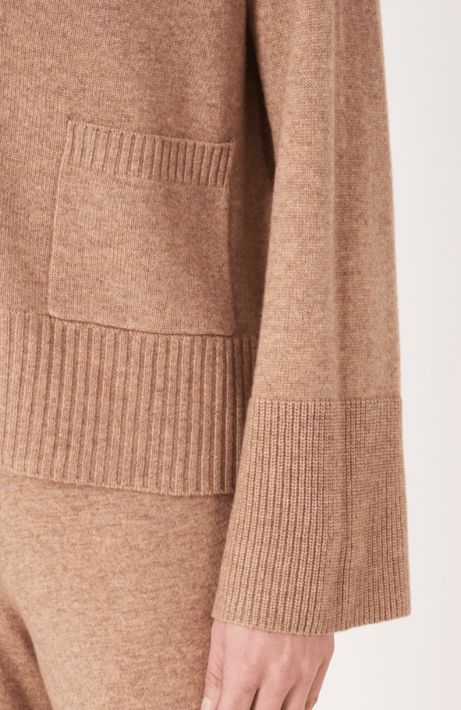 WOOL & CASHMERE KNITTED CARDIGAN CAMEL-REPEAT-FLOW by nicole