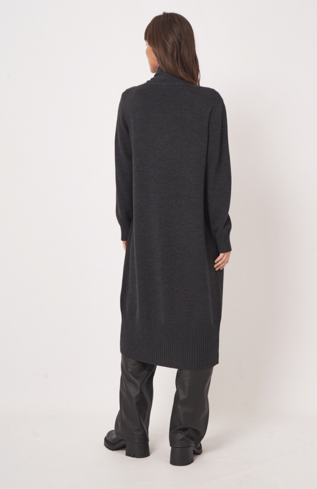 WOOL KNITTED CARDIGAN in DARK GREY-REPEAT-FLOW by nicole