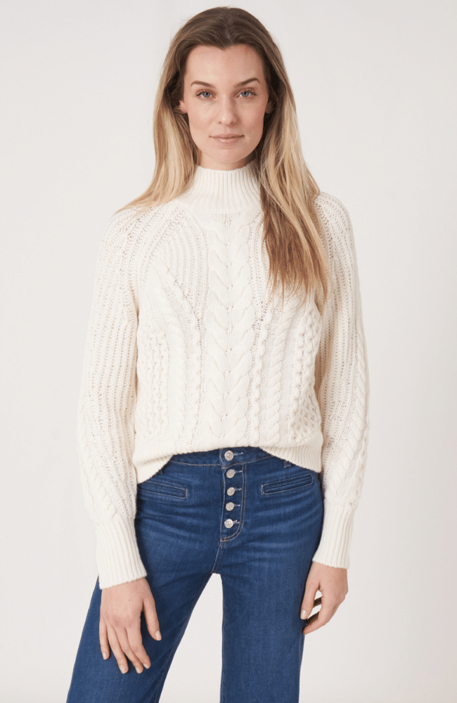WOOL KNITTED PULLOVER - CREAM-REPEAT-FLOW by nicole