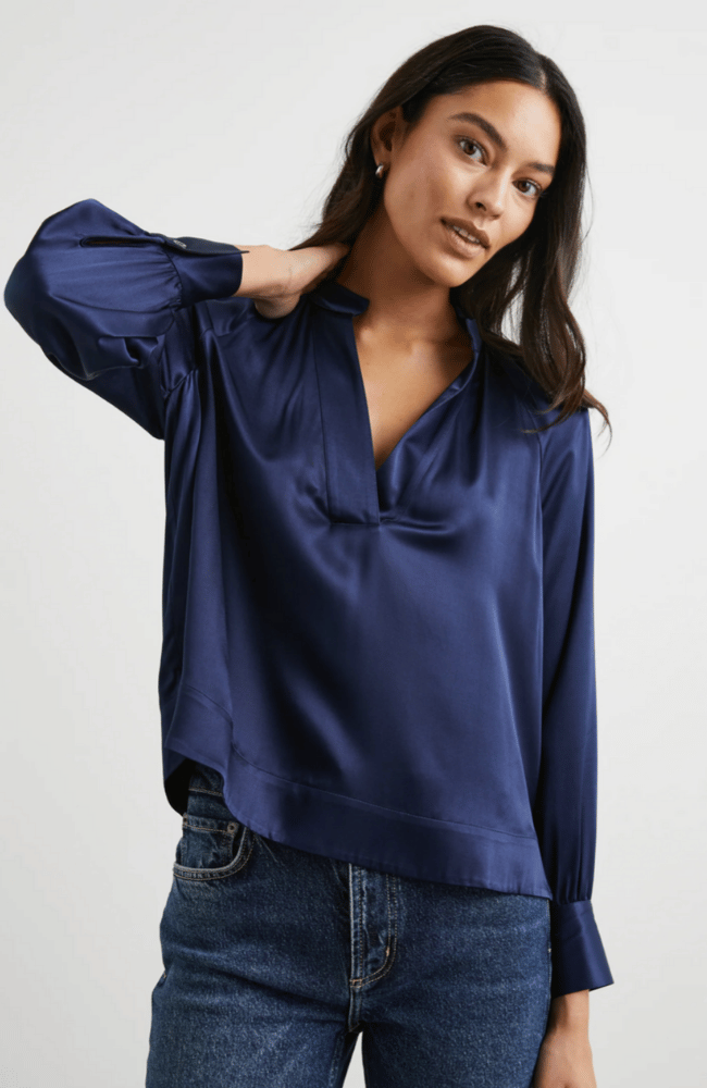 WYNNA BLOUSE NAVY-RAILS-FLOW by nicole