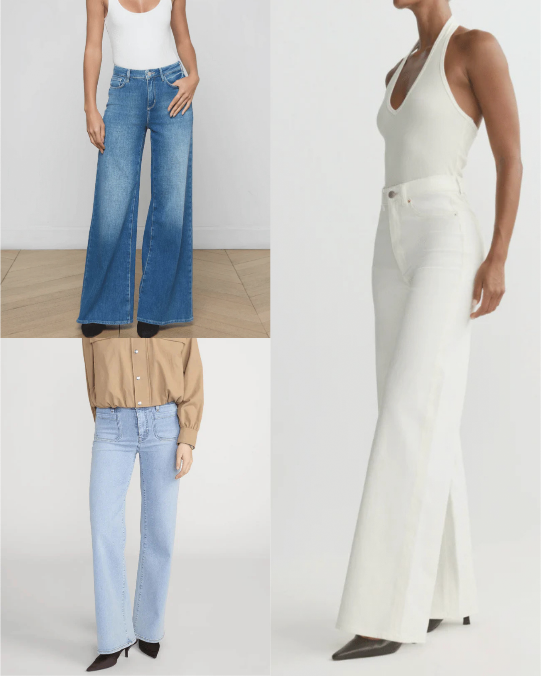 wide leg denim products from L'Agence, Frame and DL1961
