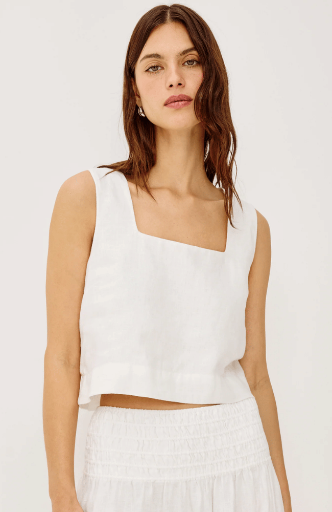AKIRA TOP in WHITE-RAILS-FLOW BY NICOLE CANADA
