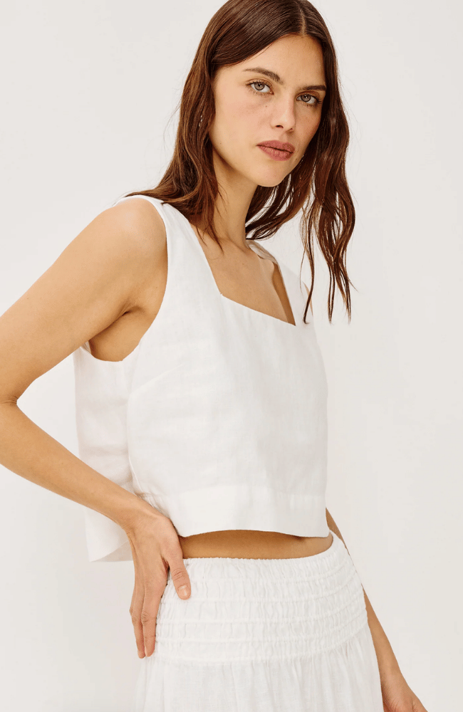 AKIRA TOP in WHITE-RAILS-FLOW BY NICOLE CANADA