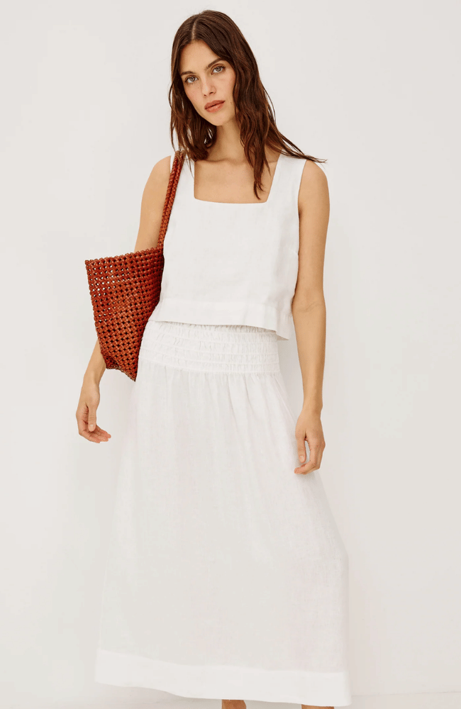 AKIRA TOP in WHITE-RAILS-FLOW BY NICOLE CANADA