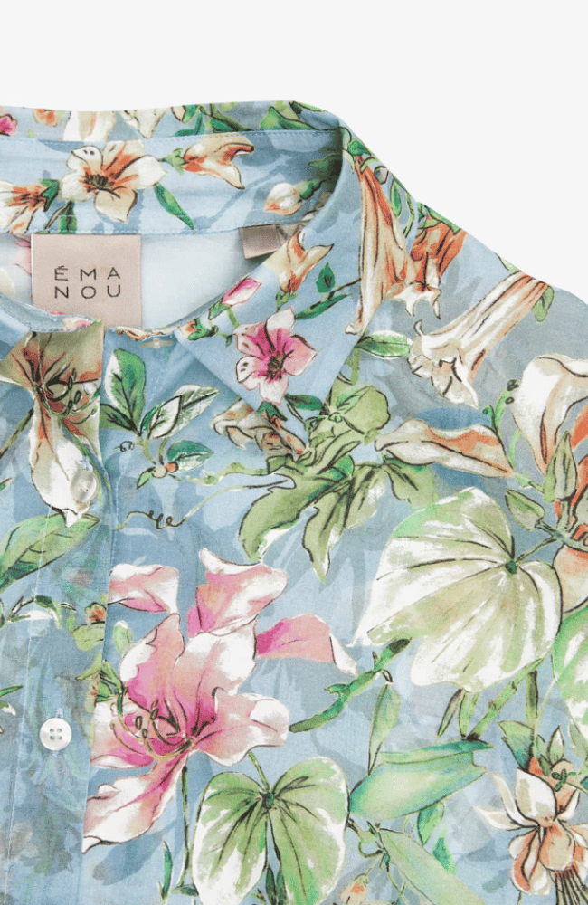 ALICIA BLOUSE in BLUE GREEN-EMANOU-FLOW BY NICOLE CANADA