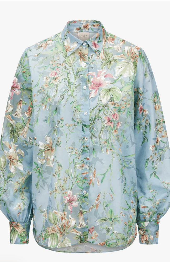 ALICIA BLOUSE in BLUE GREEN-EMANOU-FLOW BY NICOLE CANADA