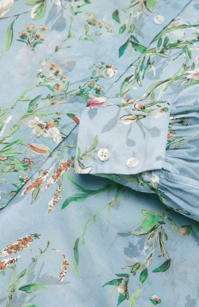 ALICIA BLOUSE in BLUE GREEN-EMANOU-FLOW BY NICOLE CANADA