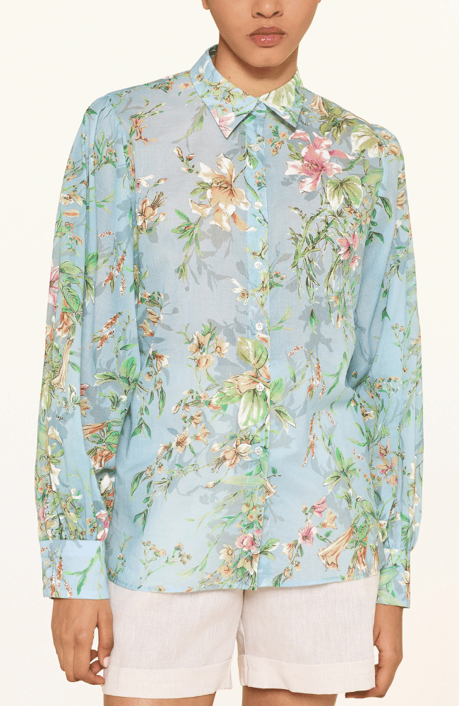 ALICIA BLOUSE in BLUE GREEN-EMANOU-FLOW BY NICOLE CANADA