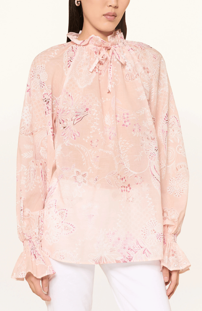 AMELIE 26 BLOUSE in POWDERED BLUSH-EMANOU-FLOW BY NICOLE CANADA