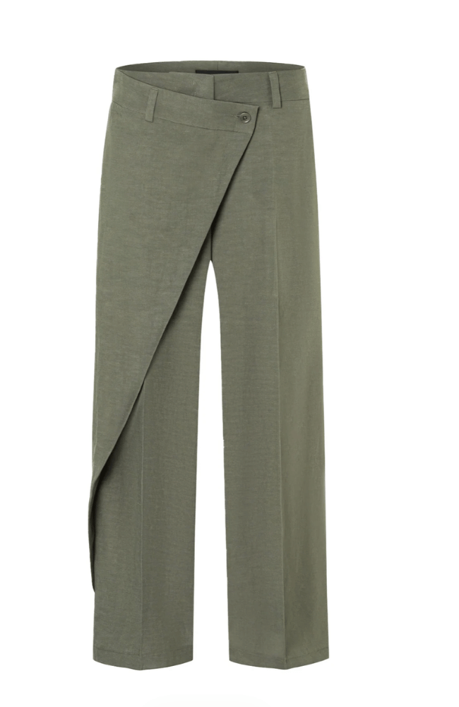ANAIS CROPPED PANT in DUSTY OLIVE-CAMBIO-FLOW BY NICOLE CANADA
