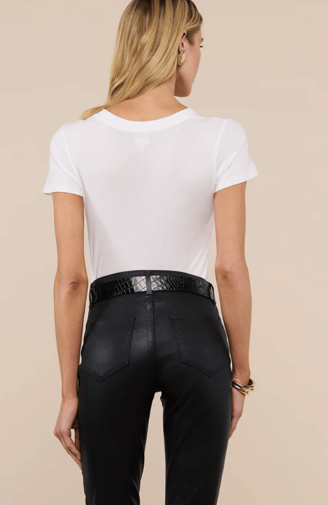 BECCA COTTON V-NECK TEE in WHITE-L'AGENCE-FLOW BY NICOLE CANADA