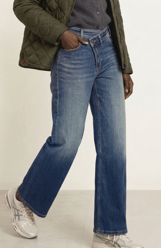 BAGGY ASYMMETRICAL CROSSOVER JEAN in OCEAN GLOW-CAMBIO-FLOW BY NICOLE CANADA