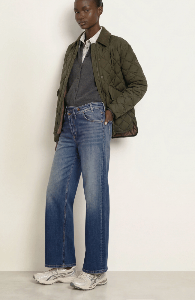 BAGGY ASYMMETRICAL CROSSOVER JEAN in OCEAN GLOW-CAMBIO-FLOW BY NICOLE CANADA