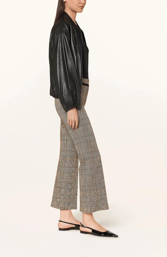 FAITH PANT in BEIGE/GOLD GLENCHECK-CAMBIO-FLOW BY NICOLE CANADA